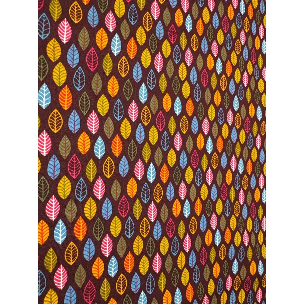 Colorful Leaf Pattern Fabric by Clothworks 1/2 yard x 44" Cotton Quilting Sewing